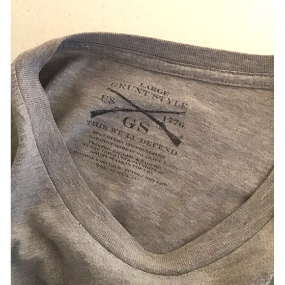 GRUNT STYLE- MENS GREY GRAPHIC CREW NECK SHORT SLEEVE T-SHIRT SIZE LARGE - Picture 3 of 7